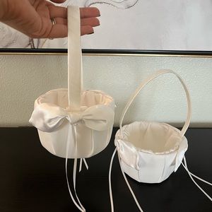 Set of small flower girl baskets for wedding.